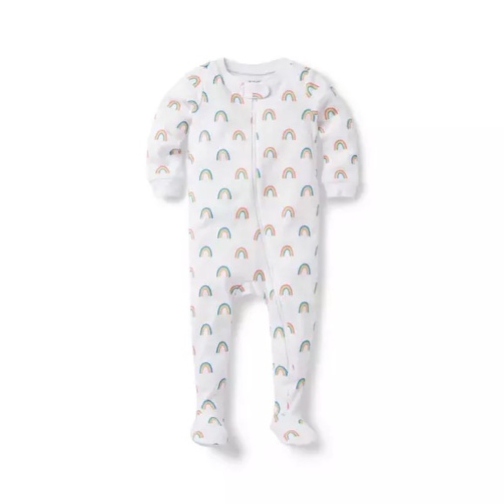 Janie  & Jack Gender Neutral Baby Rainbows 4ever Footed Pajama, 3-6 mo MSRP $44